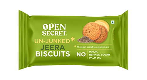 Open Secret Jeera Biscuit Cookies | Protein & Fiber Packed | Healthy Snacks | No Added Maida No Refined Sugar No Palm Oil | Unjunked Biscuit | 40G – Pack of 6