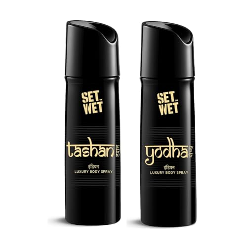 Set Wet Tashan & Yodha Indian Luxury Body Spray I Long Lasting Body Spray for Men I Manly & Luxury Fragrance for Men, 150ml Pack of 2