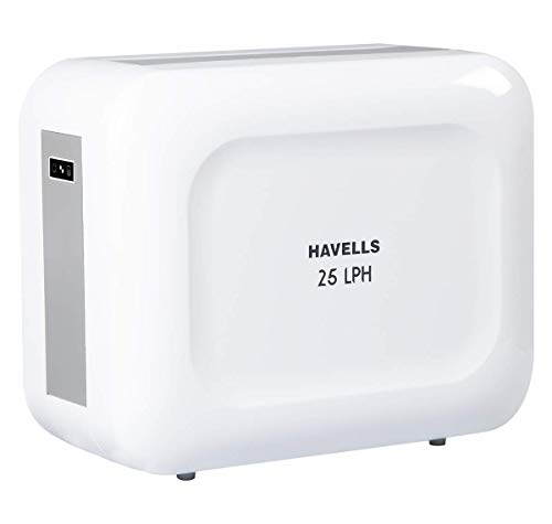 Havells 25 LPH Water Purifier (White and Grey), Absolutely Safe RO+UV + pH Balance, Compact and Stylish Design, Floor & Wall mounting with 8 Stages,Suitable for Borewell, Tanker & Municipal Water