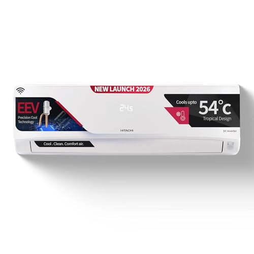 Hitachi 1.5 Ton 3 Star, New star rated, Inverter Split AC(Copper, Wi-Fi, Smart View Display, 4 Way Swing,RAS.D318PCD2BM, White)