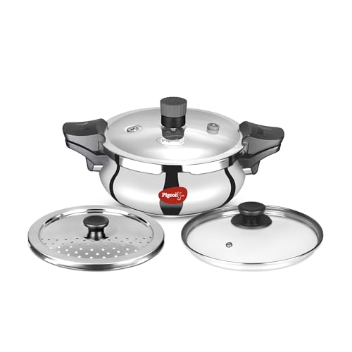 Pigeon All in One Super Cooker Stainless Steel 3 L Induction Bottom Pressure Cooker (Stainless Steel)