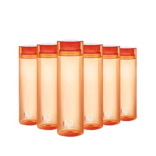 CELLO H2O Round Unbreakable Plastic Water Bottle (Orange)
