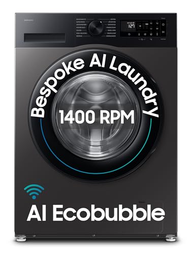 Samsung 9 kg, 5 star, AI EcoBubble, Super Speed, Wi-Fi, Hygiene Steam with Inbuilt Heater, Digital Inverter, Fully-Automatic Front Load Washing Machine (WW90DG5U24AXTL, Inox)