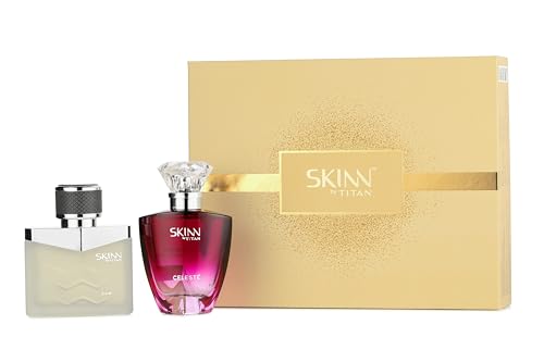 Skinn by Titan Raw and Celeste Perfumes for Men and Women, 50ml (Pack of 2)