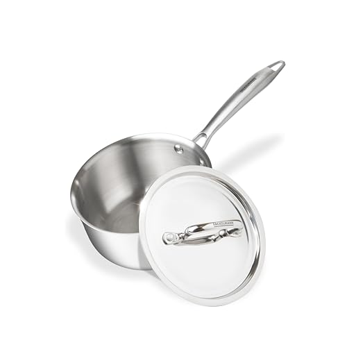 Fackelmann 1.5 Liter Sauce Pan, Tea Pan, Triply | German Quality | Energy-Efficient | Non-Toxic | Versatile Sauce Pan with Lid | Hassle-Free Maintenance | Premium Durability | MagniTech Induction