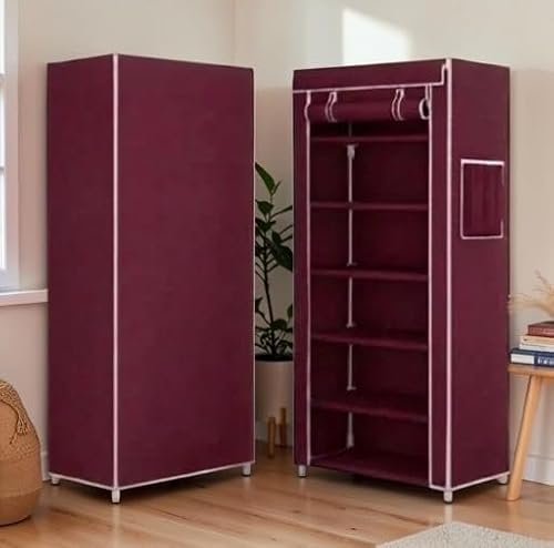 Hexzone 6 Layers Shoe Rack Grey Stand for Home, Bedroom, Living Room | Slippers Stand Rack Maroon