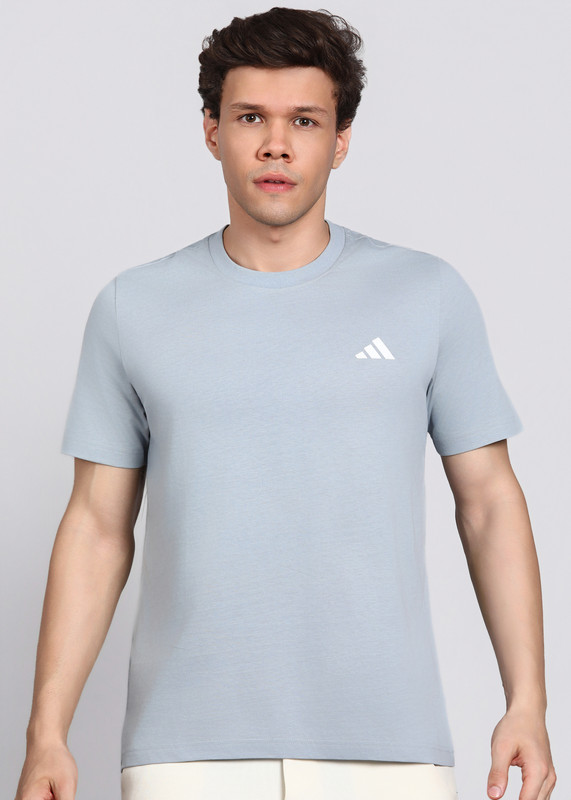 ADIDAS Printed Men Round Neck Grey T-Shirt