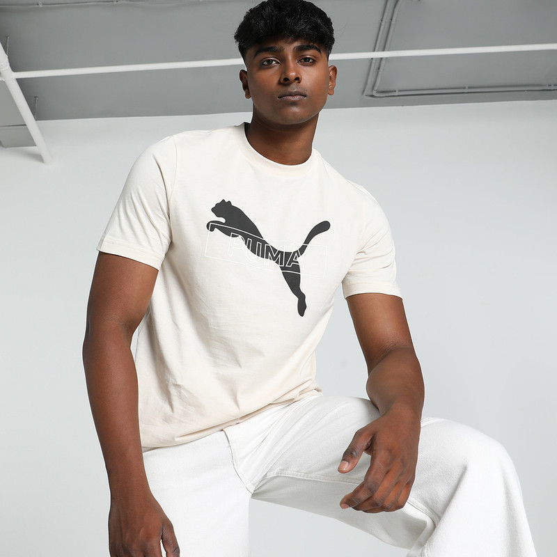 PUMA Printed Men Crew Neck White T-Shirt