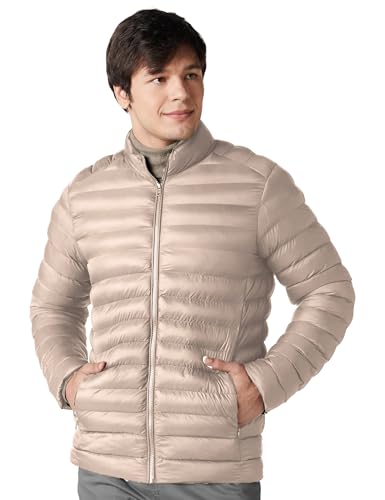 Amazon Brand – Symbol Men’s 100% Nylon Regular Fit Quilted Bomber Jacket_AW23-SY-JK-20_Camel_XL