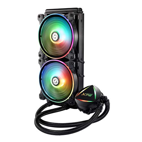 XPG Levante 240 ARGB All-in-one CPU Liquid Cooling Solution with Copper Plate Block, Durable Sleeved Rubber Tubes, Dual Ring FDB Fan Design