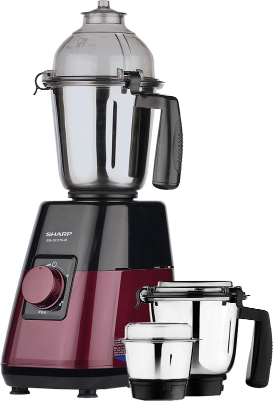 Sharp Powerful Copper Motor 1000 W Juicer Mixer Grinder(EM-G101N-M | 3 Jars | Pink, Black)
