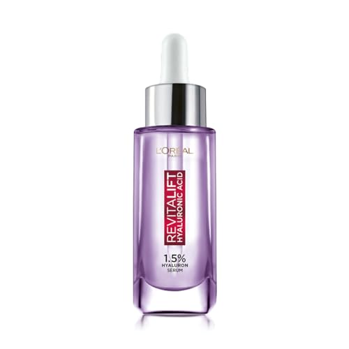 L’Oréal Paris Revitalift 1.5% Hyaluronic Acid Serum, Volume: 30ml, Intensely hydrates, smooths, and replumps skin, Fragrance free, paraben free, alcohol free formulation