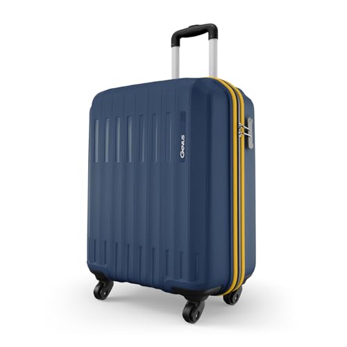 Safari Cabin Genius Alley 55cm Trolley Bag Hard Case Polypropylene, 4 Spinner Wheels, 360 Degree Wheeling Carry on Luggage, Travel Bag, Suitcase for Travel, Trolley Bags for Travel, Navy