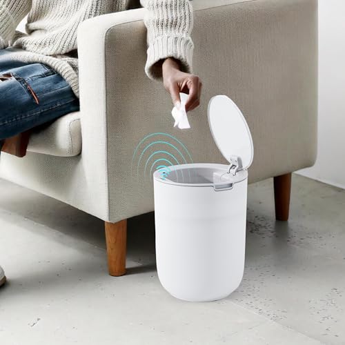 The Better Home Smart Dustbin For Home | (28cm) Smart Sensor Compact Dustbin For Kitchen | Bin For Bathroom | Waterproof Trash Can For Bedroom | Bin For Home & Office | White | 8L