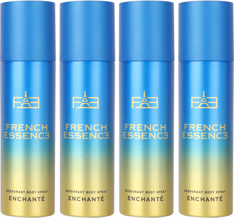 FRENCH ESSENCE Luxury Enchante Deo Body Spray With Long Lasting Fragrance (150 ML Each) Deodorant Spray  –  For Women(600 ml, Pack of 4)