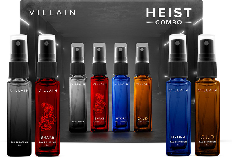VILLAIN Heist Combo – 4 x 8ml | Premium Perfume Gift Set| Long Lasting Fragrance Eau de Parfum  –  32 ml(For Men)