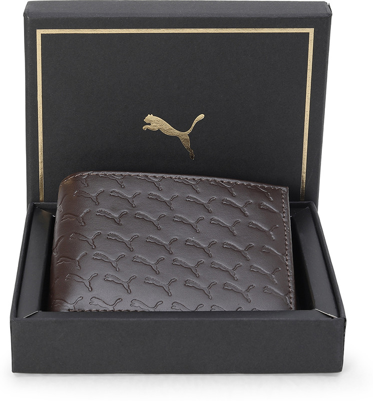 PUMA Men Black Genuine Leather Wallet(3 Card Slots)
