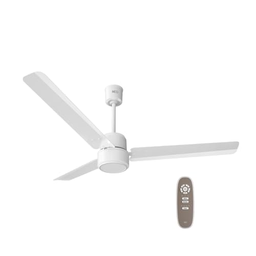 REO By Havells UNNOVATE BLDC 1200MM 5 Star Rated Ceiling Fan| Air Flow: 220 CMM| Speed: 350 RPM|Watt: 33W| Reverse Rotation Mode| Timer Setting| 2 Yr Door Step Warranty By Manufacturer (Elegant White)