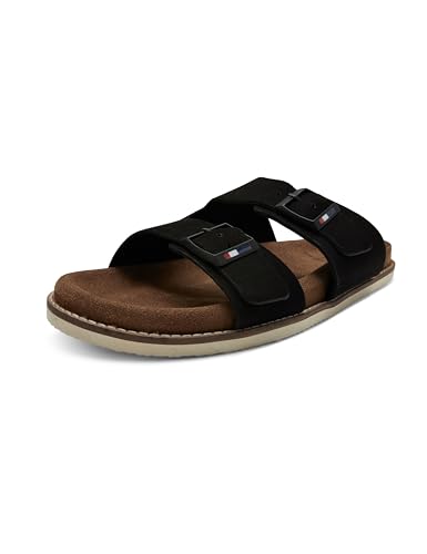 U.S. POLO ASSN. Mens MENDY Black Slippers – (UK7) (US8) (2FD24645Z01)