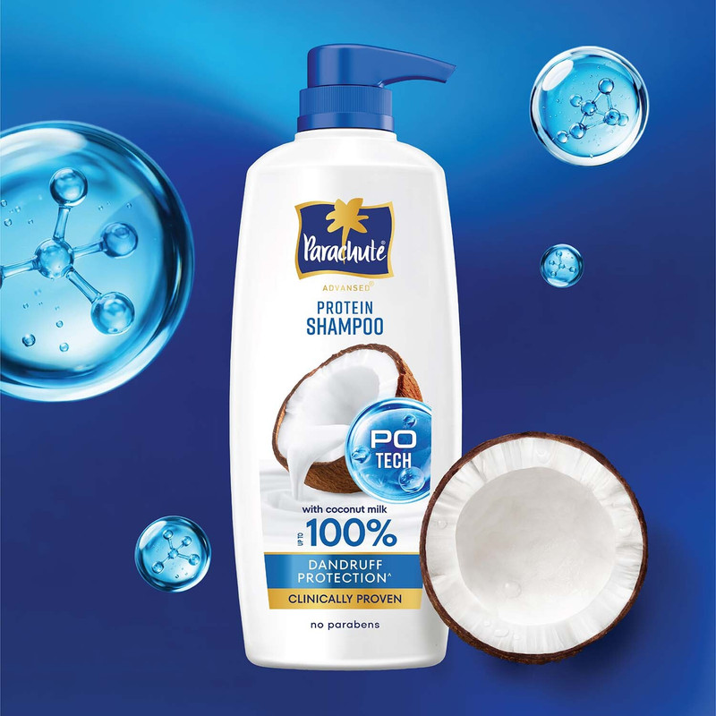 Parachute Advansed Protein Shampoo | with Coconut Milk | Anti Dandruff | Paraben free(650 ml)