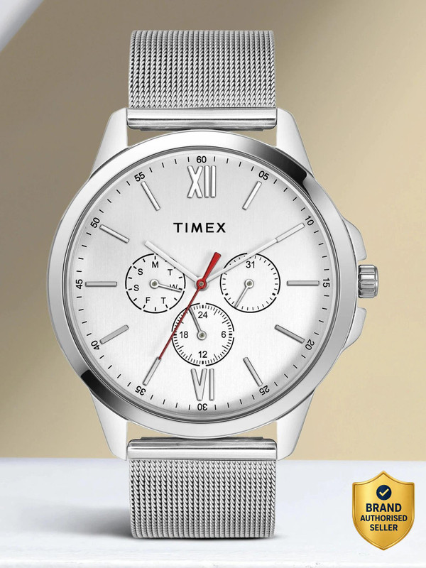 TIMEX Round 45mm Silver Dial Analog Watch  – For Men