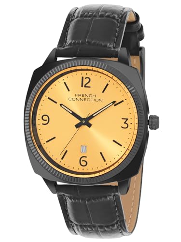 French Connection Solistice Mustard Dial Mens Analogue Watch FCN084BBL