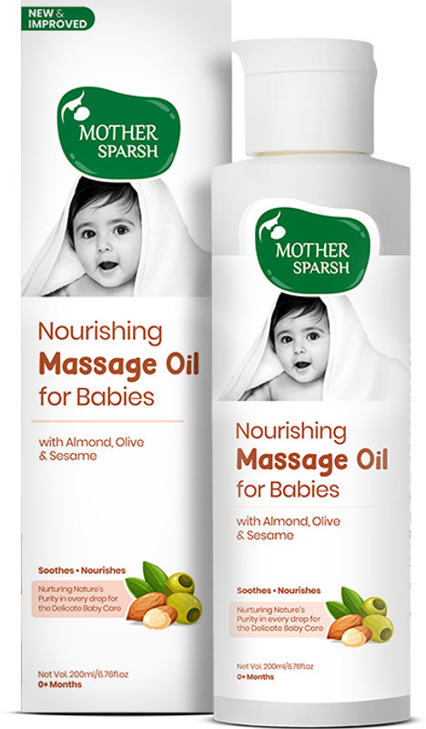 Mother Sparsh Nourishing Non Sticky & Moisturizing Baby Body Massage Oil for New Born Babies(200 ml)