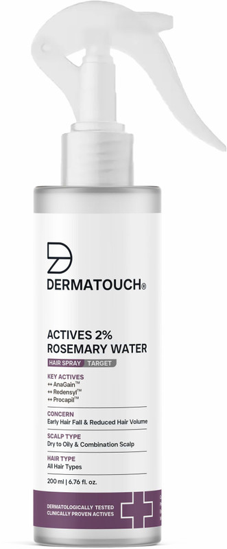 Dermatouch Actives 2% Rosemary Spray for Hair Growth | Suitable for all hair types | 200ml(200 ml)
