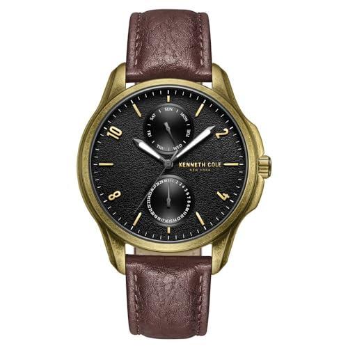 Kenneth Cole Quartz Multifunction Black Dial Brown Leather Strap Watch for Men – KCWGF0015901MN