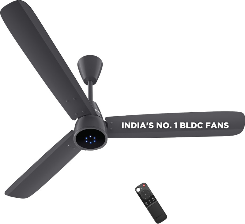 Atomberg Renesa Epoque | Advance air+ Technology | Sleek Fan | LED Indicator | Low Noise with 2 Year Warranty BLDC Motor with Remote 1200 mm Ceiling Fan(5 Star | Pebble Grey | Pack of 1)