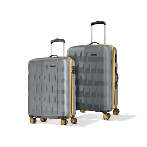 Aristocrat Comet Set of 2 (Cabin+Medium) Hard Case Trolley Bags, Grey
