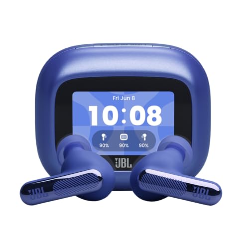 JBL New Live Beam 4 TWS with Smart Charging Case, Hi-Res Audio, True Adaptive Noise Cancelling 2.0, 6-Mic Perfect Calls 2.0, Personi-Fi 3.0, BT 6.0, LE Audio,Auracast, Up to 48H Playtime, IP55, Blue