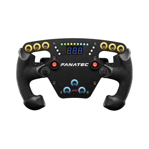 FANATEC Sim Racing ClubSport Steering Wheel F1 Esports V2 – Officially Licensed Formula 1 Product, Alcantara Grips, LED Display, Magnetic Paddles, Integrated Vibration Motors – PC