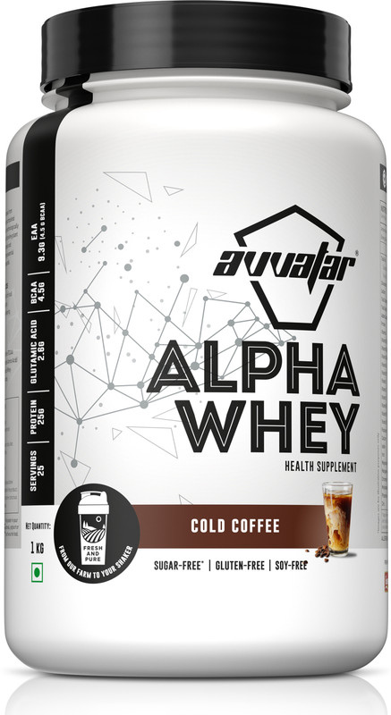 Avvatar Alpha Whey Protein Whey Protein(1 kg, Cold Coffee)