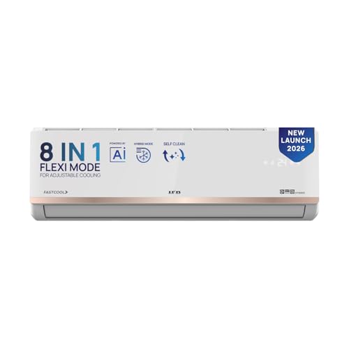IFB 2 Ton 3 Star 2026 AI Powered Inverter Split Air Conditioner with Hybrid Mode, 8-in-1 Flexi Mode, Heavy Duty Compressor, 4 Way Swing, Self Clean, Copper Condenser (CI223GN32RGM3,White)