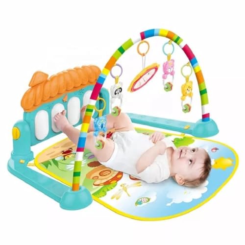 TinyPlay Baby Play Gym for Babies (0–12 Months) | Model KK0639 | Soft Play Mat with Hanging Toys, Musical Piano Keyboard & Tummy Time Support | Activity Play Gym for Newborns & Infants (Multicolor)