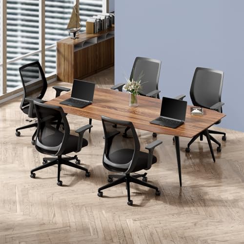 Interio by Godrej Curv Premium Mesh Wide Back Ergonomic Chair for Work from Home/Study | 1 Year Warranty | Height Adjustable Chair | Heavy Duty PP Base | DIY Installation (Set of 5, Black)