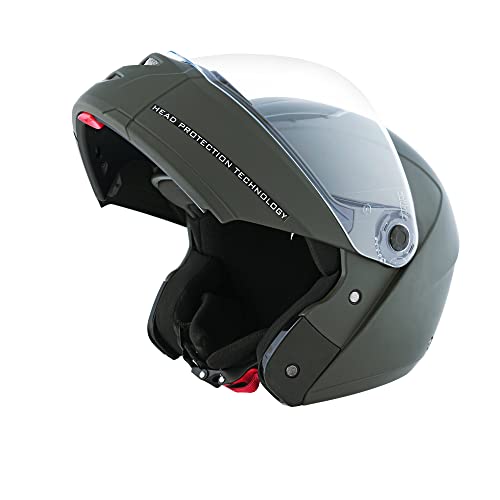 STUDDS Helios ISI and DOT Certified Full Face Helmet with Antifog 100 Lens, Sporty Spoiler (MATT Blue – M)