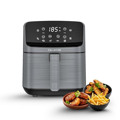 Cellecor Aurifry Digital Air Fryer 4.5L | 1500W | 360° Rapid Air Circulation | Up to 90% Less Oil | 8 Preset Modes | Touch Control & Digital Display | Non-Stick Basket | Auto Shut-Off | 2 Yrs Warranty