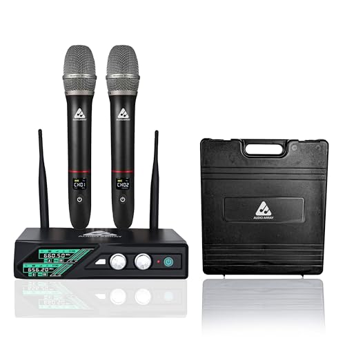 Audio Array UHF Wireless Microphone System | Anti-Feedback Technology | 100-150M Range | 6-8H Battery Life | 630-690MHz | 126dB SPL | for Stage & Karaoke | AM-W36 Pro