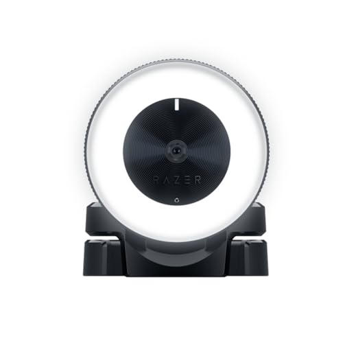Razer Kiyo Streaming Webcam: 1080p 30 FPS / 720p 60 FPS – Ring Light w/Adjustable Brightness – Built-in Microphone – Advanced Autofocus, Black – RZ19-02320100-R3M1, 3 x Optical Zoom