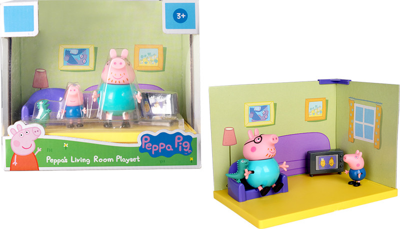 Peppa Pig Living Room Themed Preschool Toy with Daddy Pig and George, Unisex Aged 3+(Multicolor)