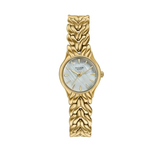 Sonata Poze 9 with Quartz Analog White Dial IPG Solid Link Strap Watch for Women – SP80195YM01W