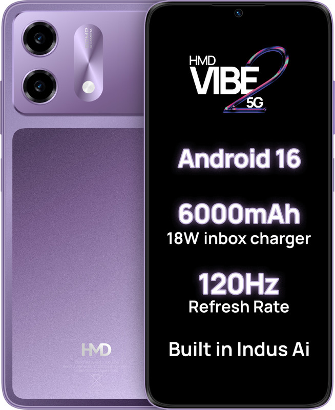 HMD Vibe2 5G (Cosmic Lavender, 128 GB)(4 GB RAM)