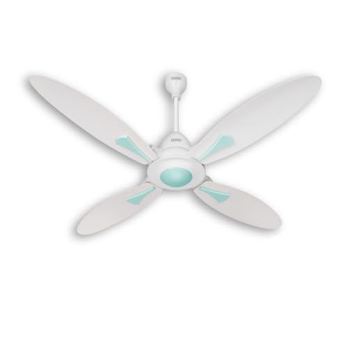 USHA Bloom Series Dahlia 100% Copper Motor 4-Blade BLDC Ceiling Fan | Bi-Directional | Sleep/Boost/Timer Modes | RF Remote | Dust-Resistant |3Y Motor & 2Y PCB Warranty (White & Light Green)