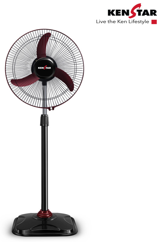 Kenstar Wind Speed Ultra MRN | Adjustable Height with 2 Year Warranty Ultra High Speed 400 mm Pedestal Fan(Maroon, Black | Pack of 1)