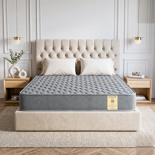 Shayan Orthopedic Memory Foam Mattress | 4 inch Queen Size | HR Foam Support with Motion Isolation | Breathable Knitted Fabric | Pressure Relief & Spine Support Mattress | 75x60x4 Inches Grey.
