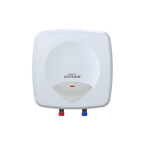 Symphony SYPHER 10 Litre Storage Water Geyser | BEE 5 star Rating Water Heater | 2KW Heating | Glassline Tank | 8 Bar Pressure Compatibility | Free Installation