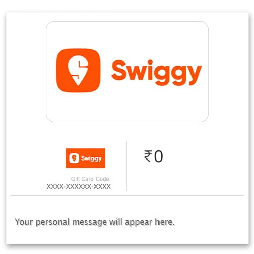 Swiggy |E-Gift Card |Instant Delivery | Valid for online purchases | Redeemable across Swiggy Food, Instamart, and Dineout