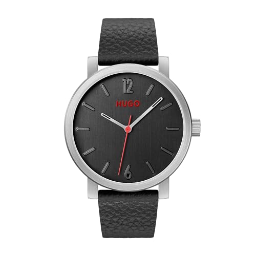 HUGO Leather Boss Analog Black Dial Men’s Watch-1530115